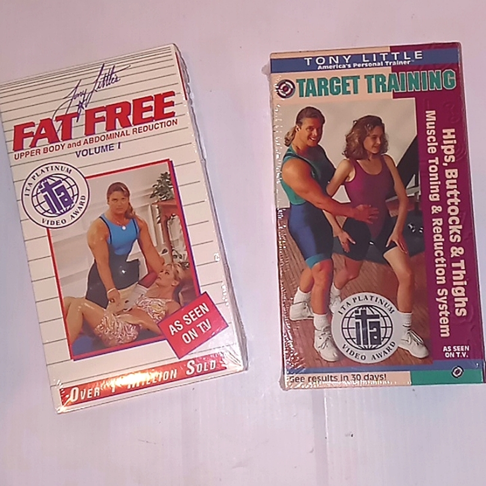 Lot of 2 Tony Little VHS- Target Training and Fat Free